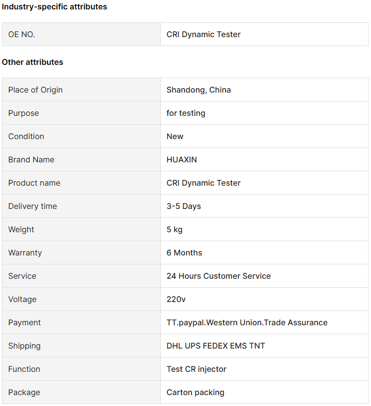 Common Rail Injector Tester