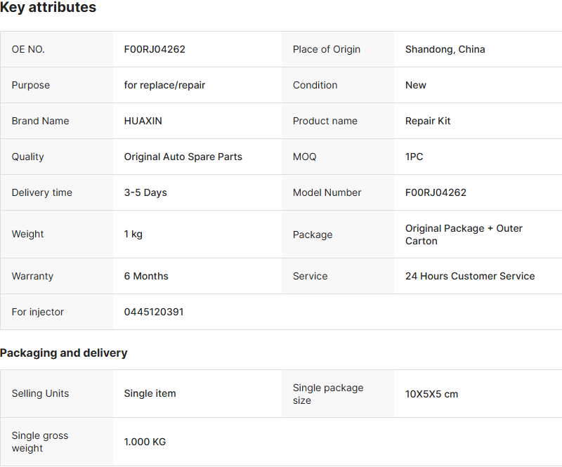 Repair Kit F00RJ04262
