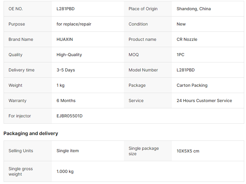Injection Nozzle L281PBD