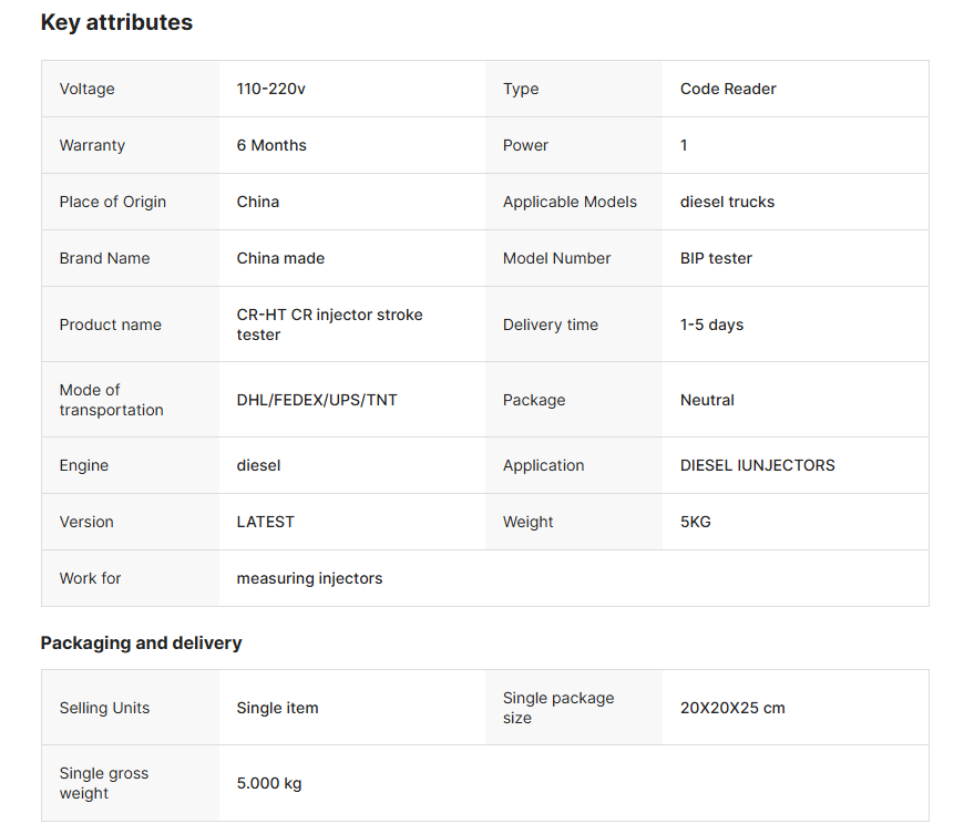 CR-HT CR Injector Stroke Tester